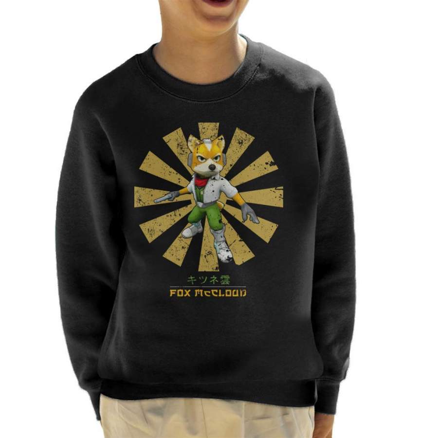 Star Fox McCloud Retro Japanese Kid’s Sweatshirt