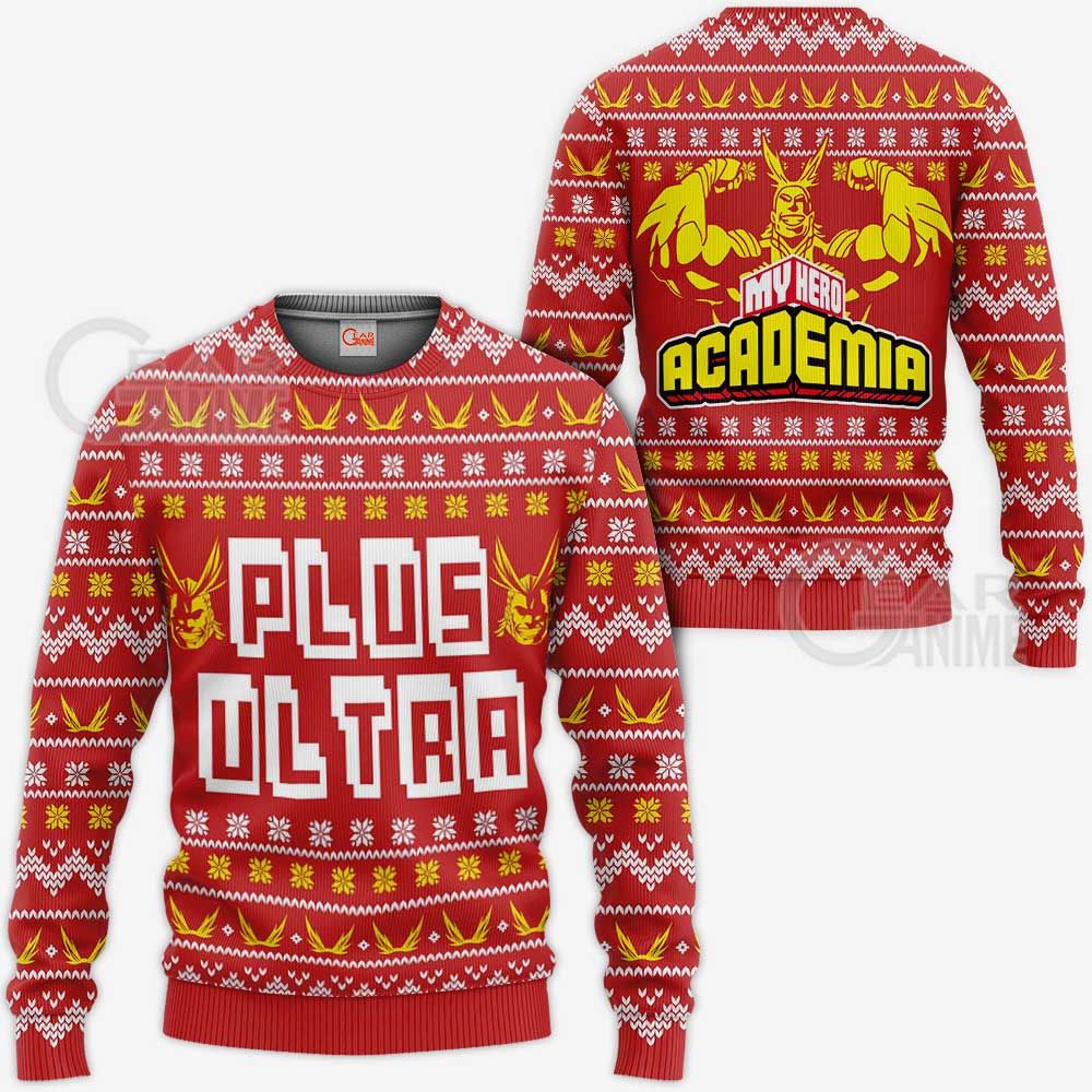 All Might Plus Ultra Ugly Christmas Sweater My Hero Academia Anime Xmas Gift Unisex Men Women