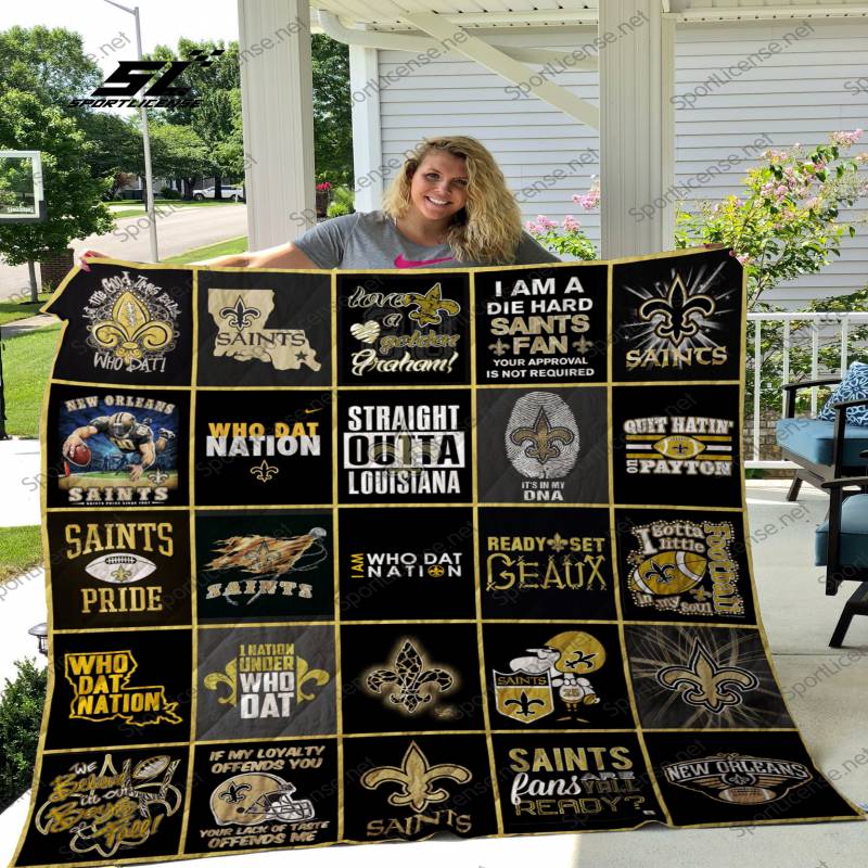 New Orleans Saints quilt blanket