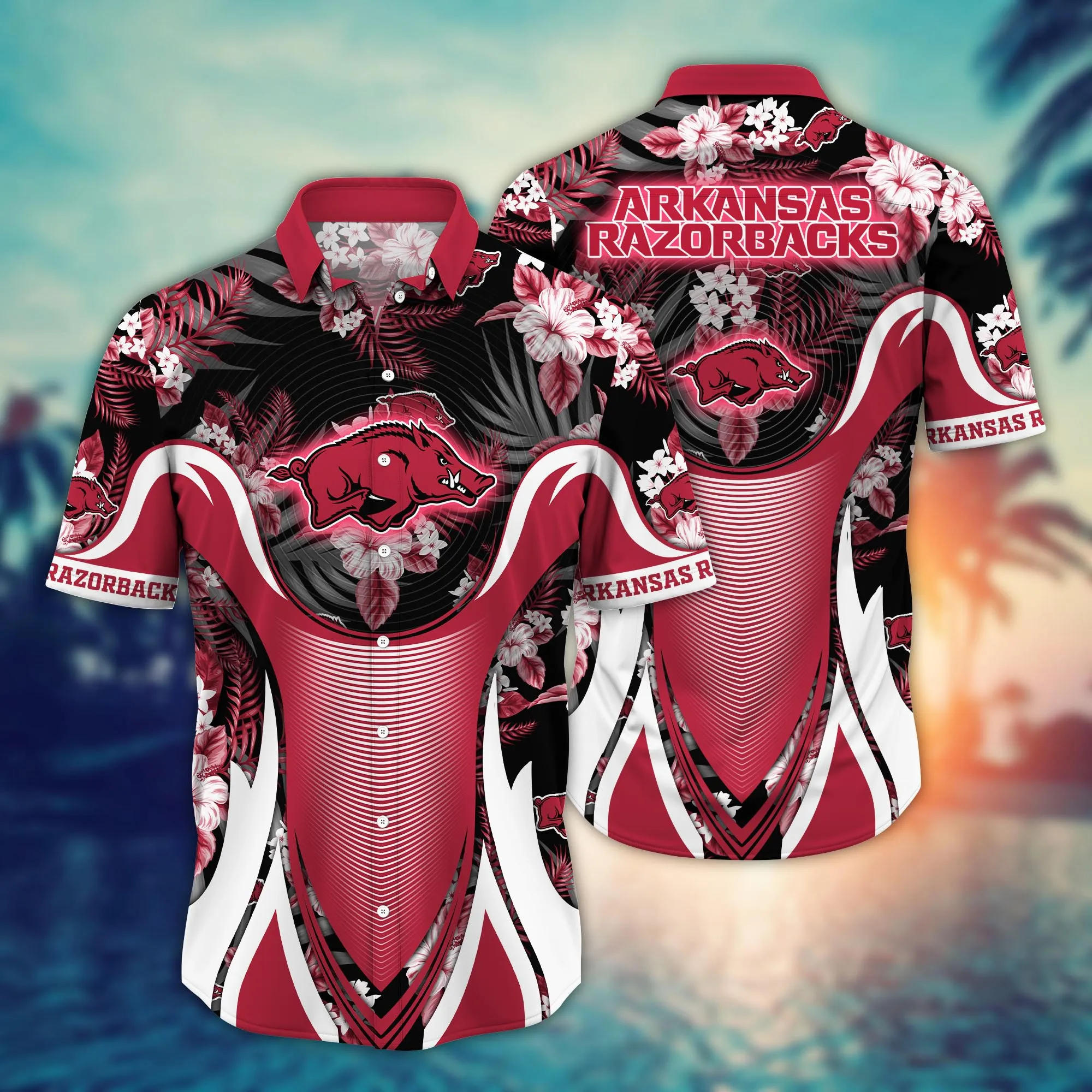 Arkansas Razorbacks NCCA Hawaiian Shirt Heatwave Aloha Shirt