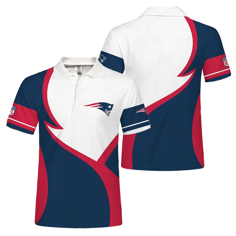 New England Patriots Button Up Polo Shirt