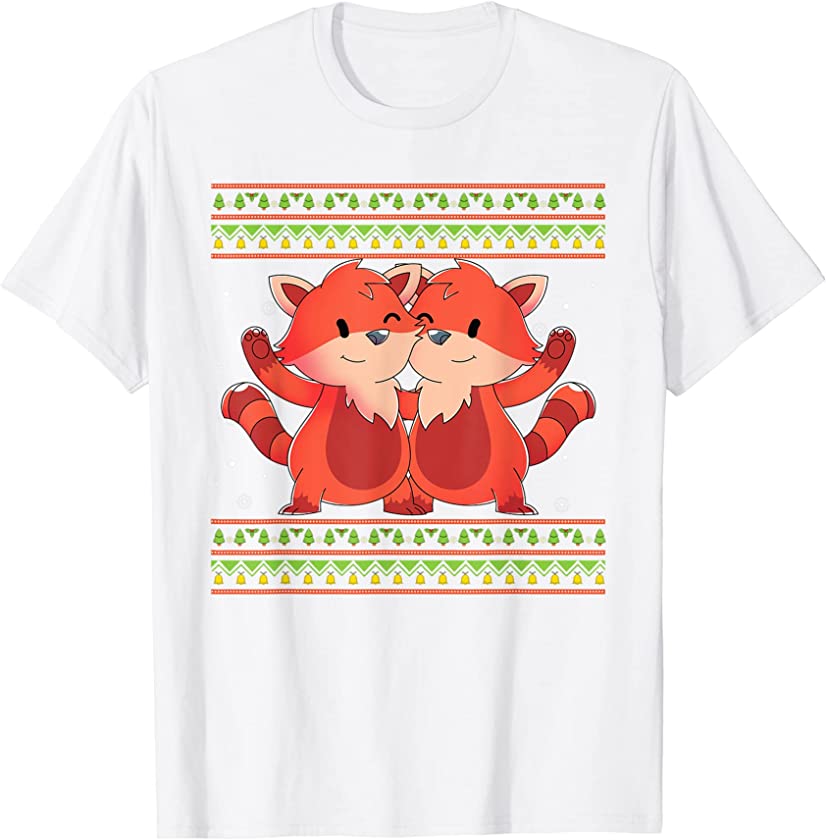 Ugly Christmas Cute Forest Animal Merry Xmas Red Panda T-Shirt