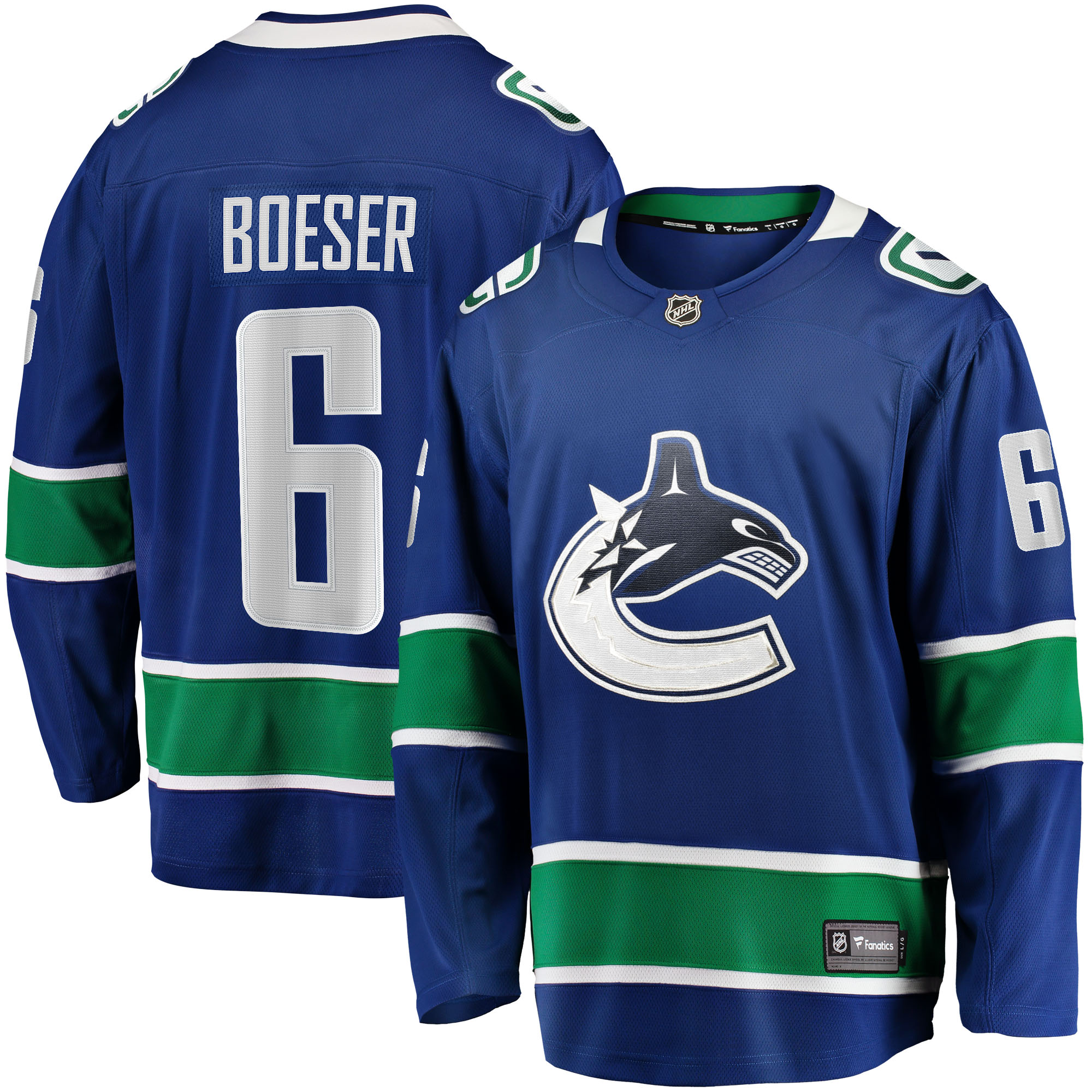 Men's Vancouver Canucks Brock Boeser Blue Home Breakaway Jersey