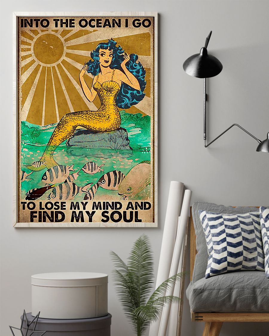 Lose My Mind Mermaid Vertical Canvas And Poster | Wall Decor Visual Art