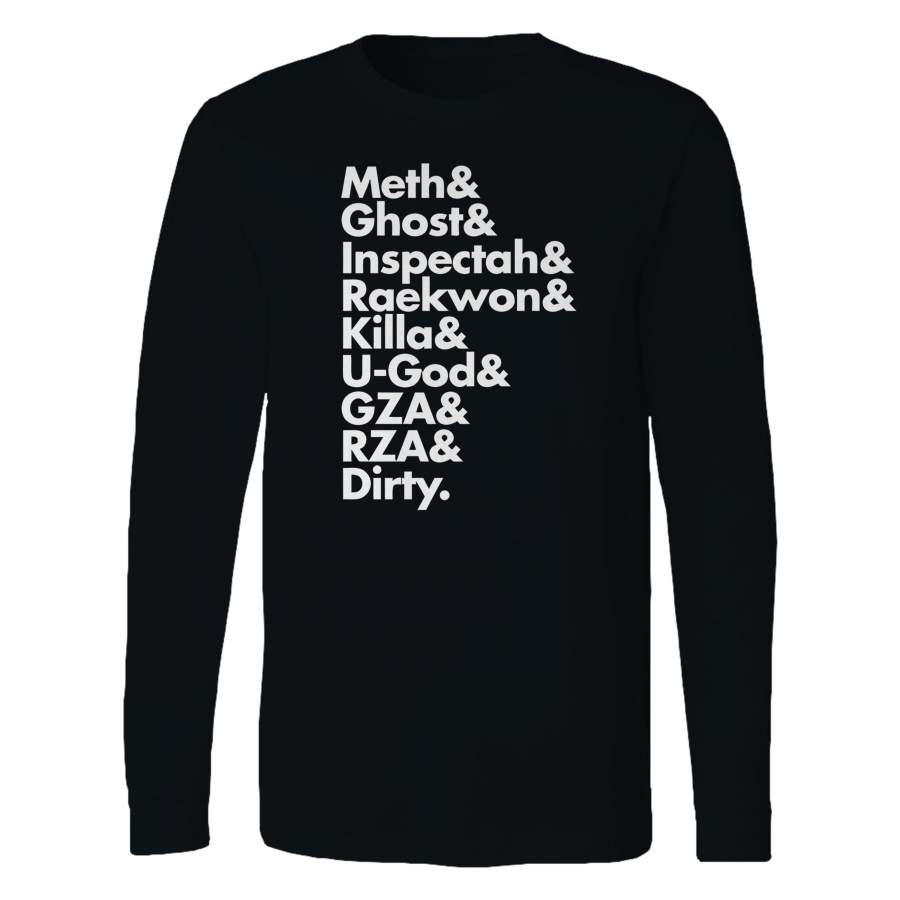 Wu Tang Members Names Hip-Hop New York Ny Odb Rza Gza Cream 36 Chambers Long Sleeve T-Shirt Tee