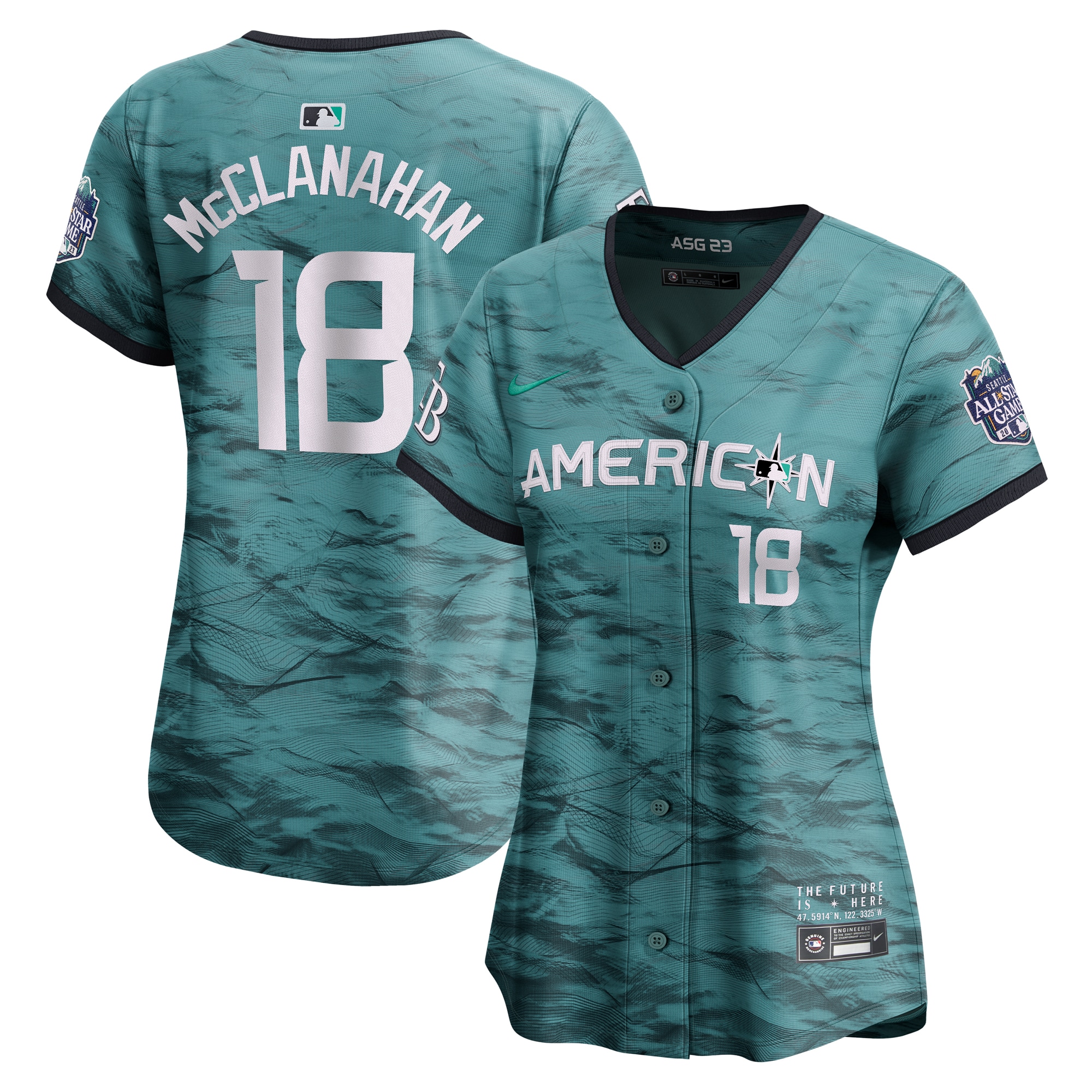 Women’s American League Shane McClanahan Teal 2023 MLB All-Star Game Limited Player Jersey