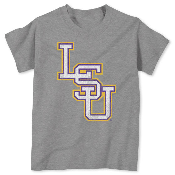 B&B Dry Goods LSU Tigers Baseball Interlock Toddler Tri-Blend T-Shirt – Grey