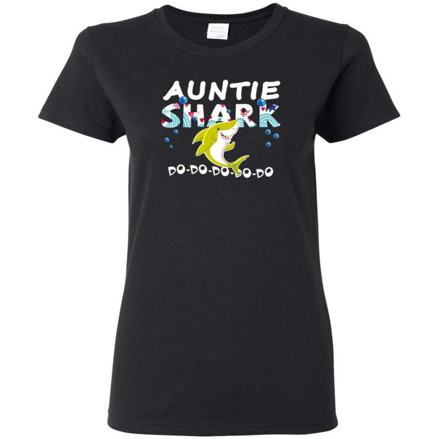 Shark Family Auntie Shark T Shirt Doo Doo Doo – Women Tee