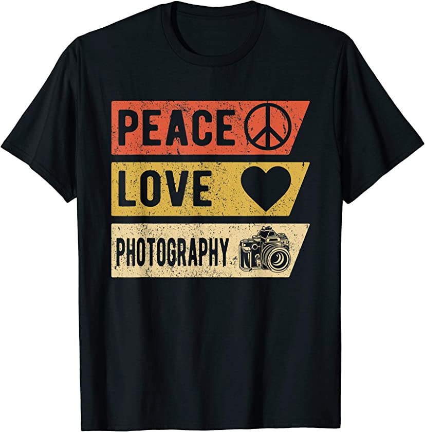 Vintage Peace Love Photography Gifts T-Shirt