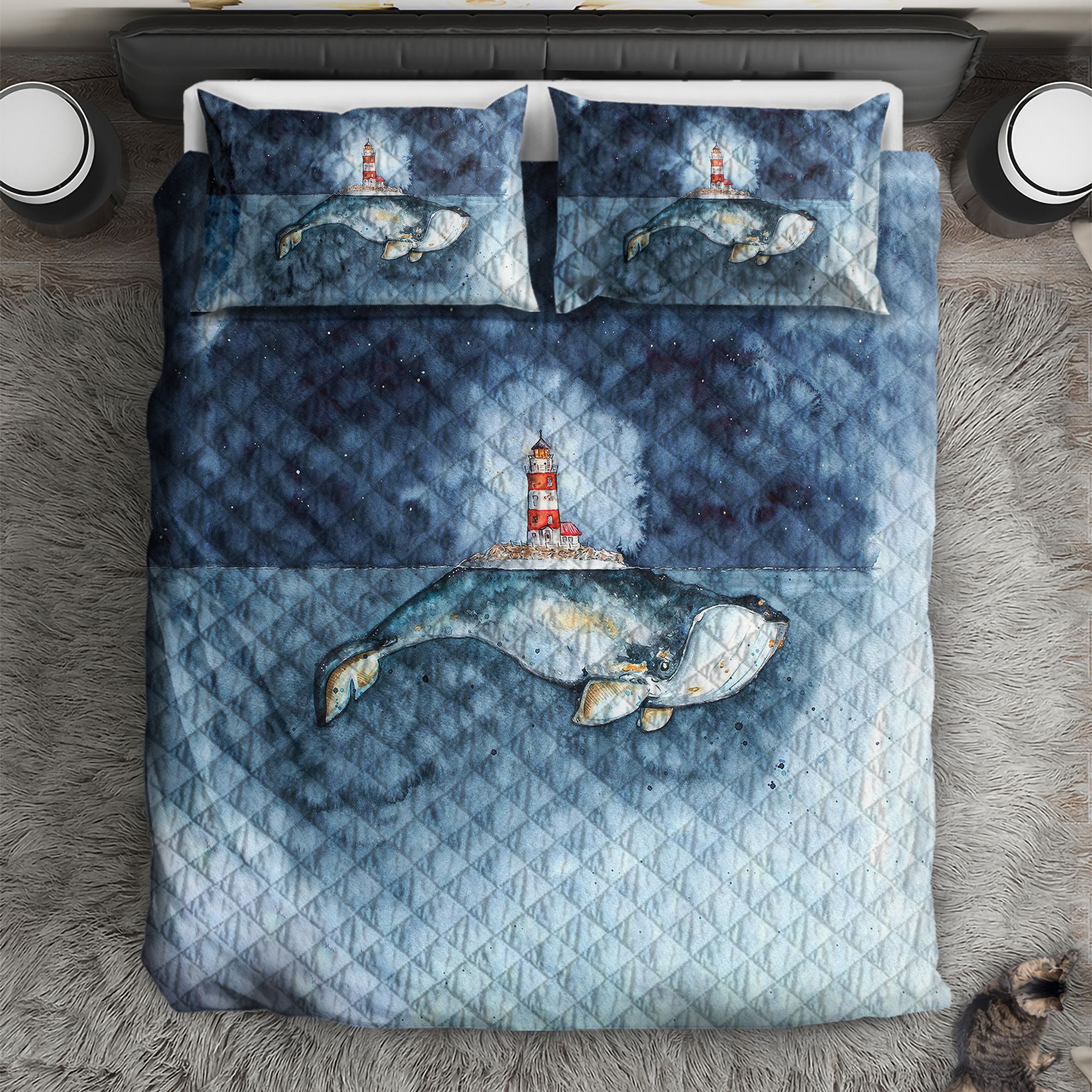 Lighthouse And Whale Quilt Set – TMHQS0003