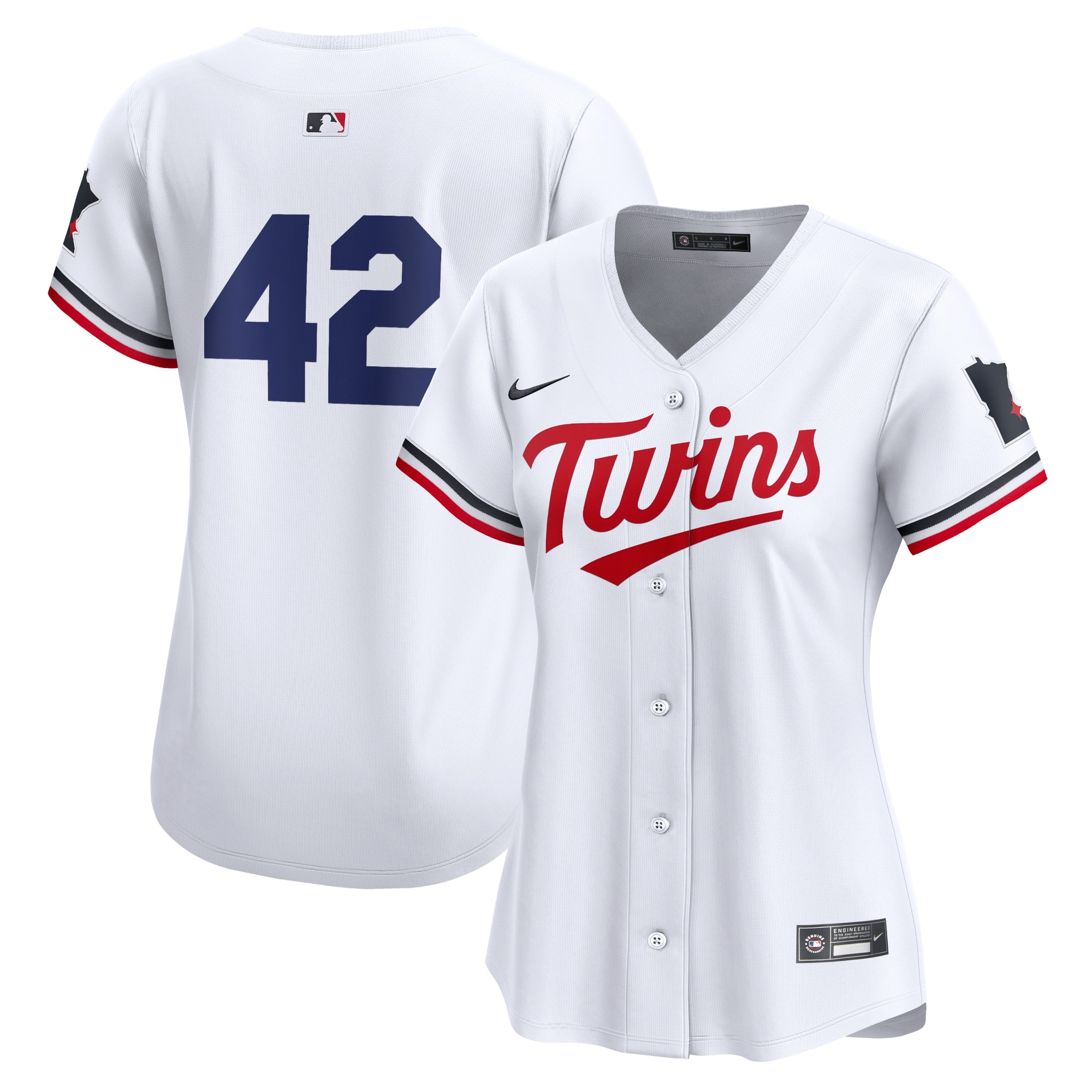 Minnesota Twins Women's 2024 Jackie Robinson Day Home Limited Jersey  White