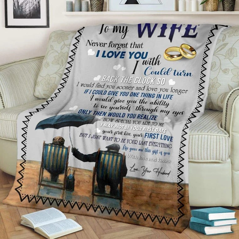 Gift For Wife Throw Blanket, Husband To My Wife Never Forget That I Love You, Valentine Couple Blanket