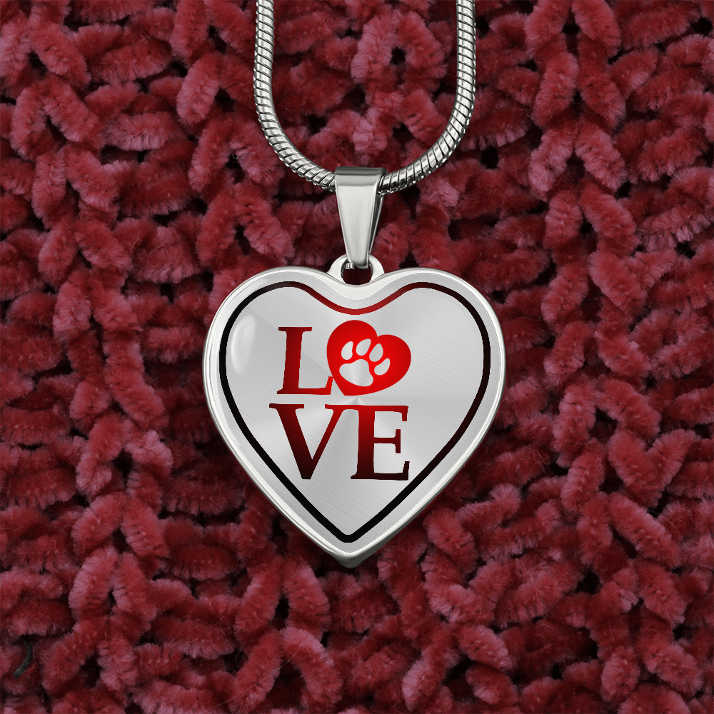 Pet Lover Gift Paw Print Necklace Love Necklace Cat Lover Gift Animal Rescue Animal Lover Gift