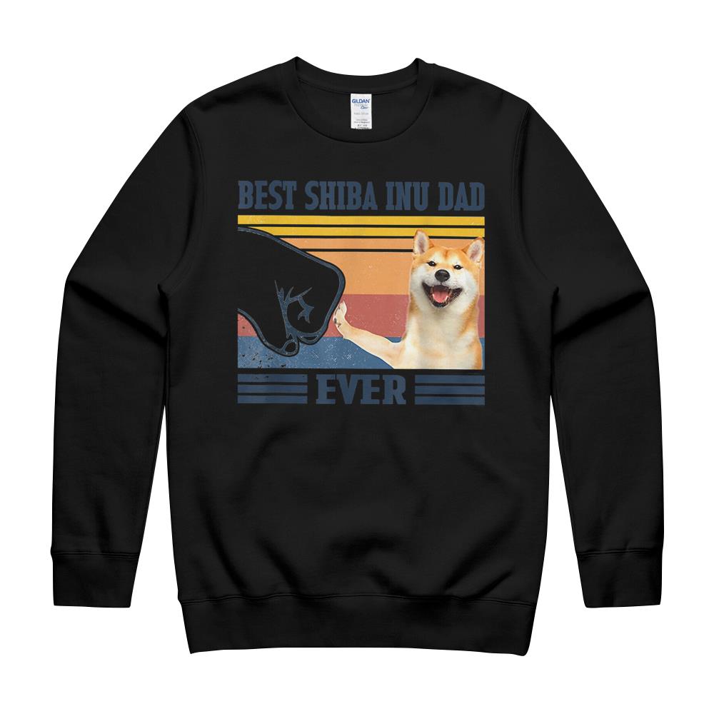 Best Shiba Inu Dad Ever Father’S Day Christmas T-Shirt Crewneck Sweatshirt