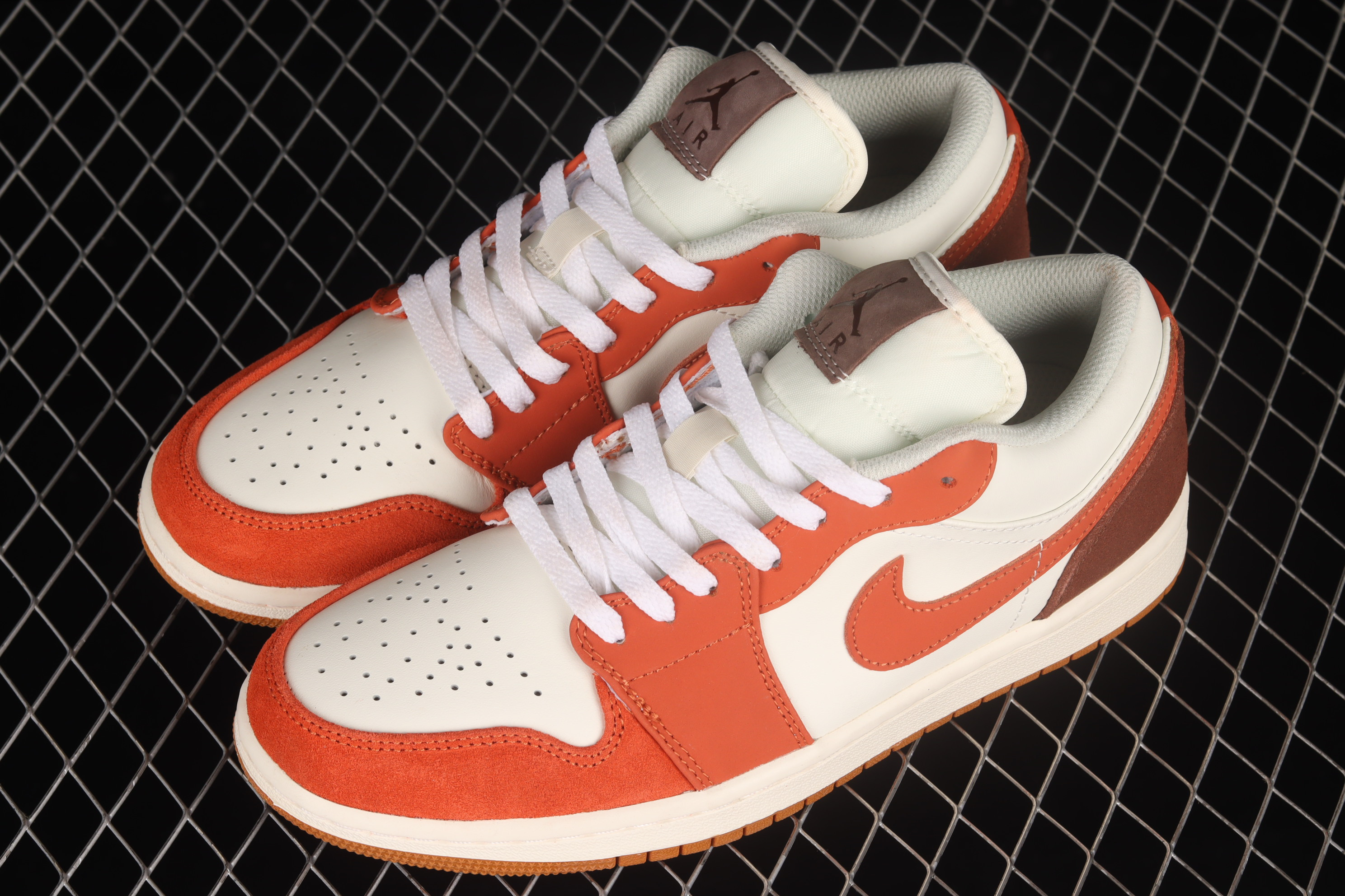 Nike JD 1 Low White Orange Brown Shoes Sneakers SNK547124374