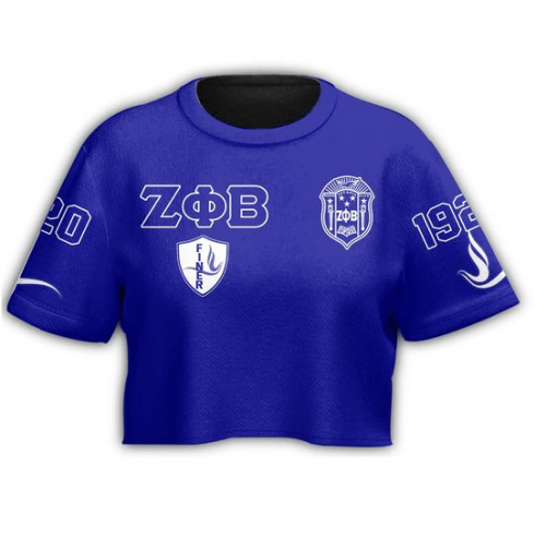 Zeta Phi Beta Emblem 1920 Sorority Finer Blue Crop Top T Shirt