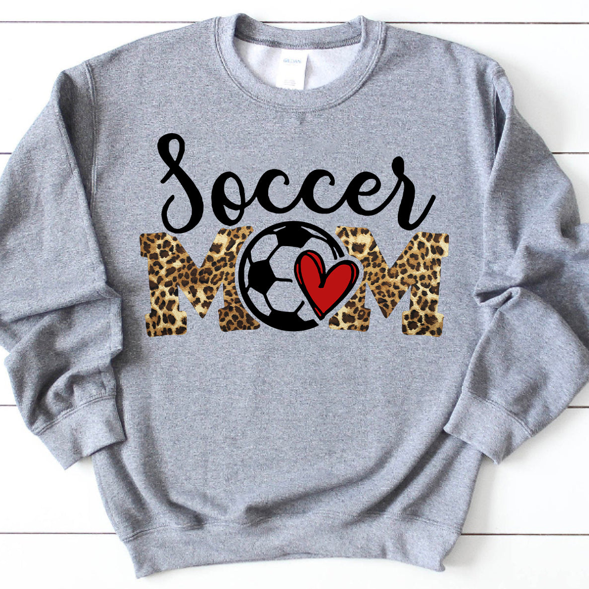 Dngfashion ‘S Soccer Mom Leopard Funny Soccer Mom Mother_S Day 2021 – Standard Crew Neck Sweatshirt