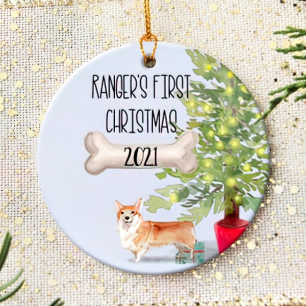 Personalized Corgi Puppy’S First Christmas Ornament, Corgi Ornament