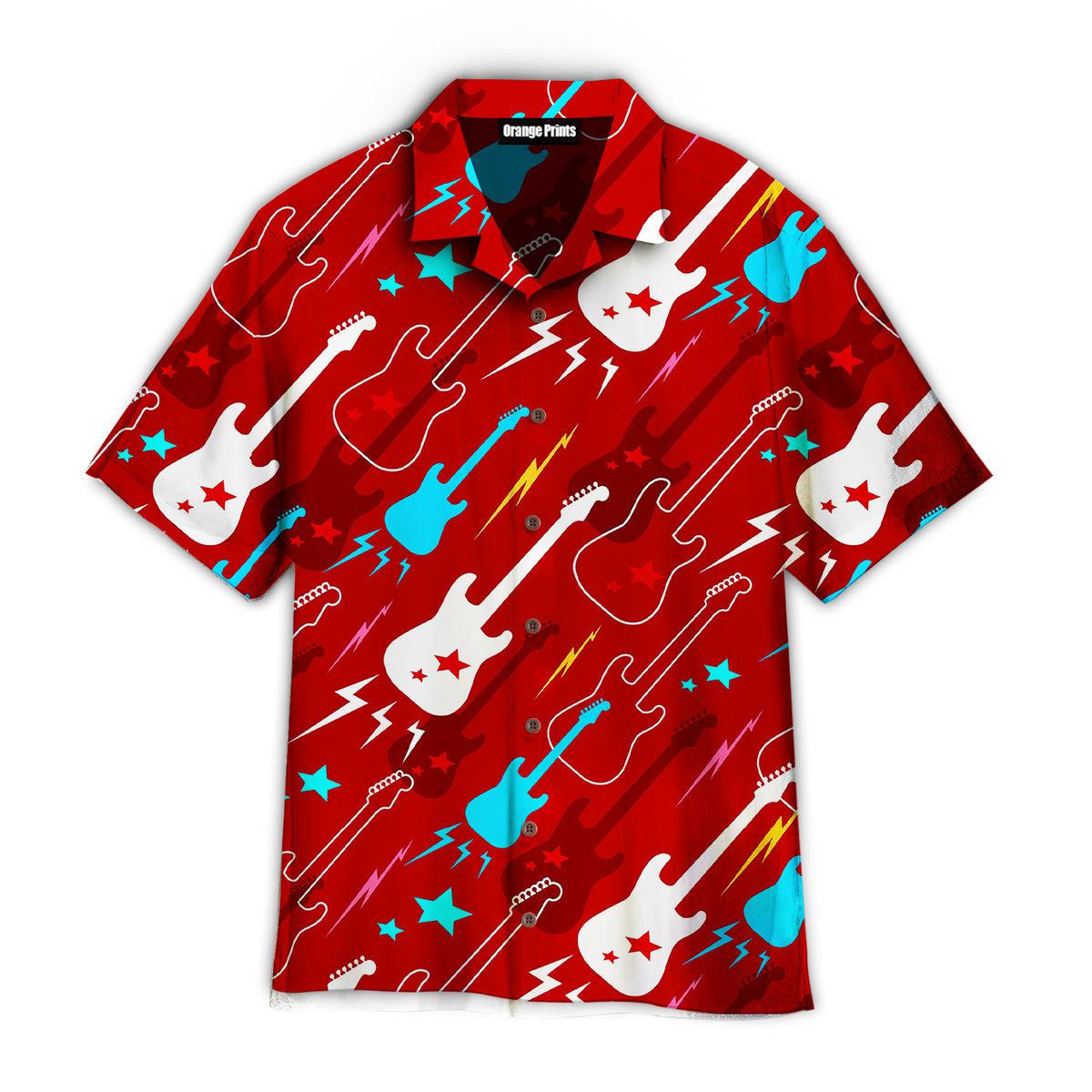 Red Electric Guitar Hawaii Shirt For Men And Women Ha101057