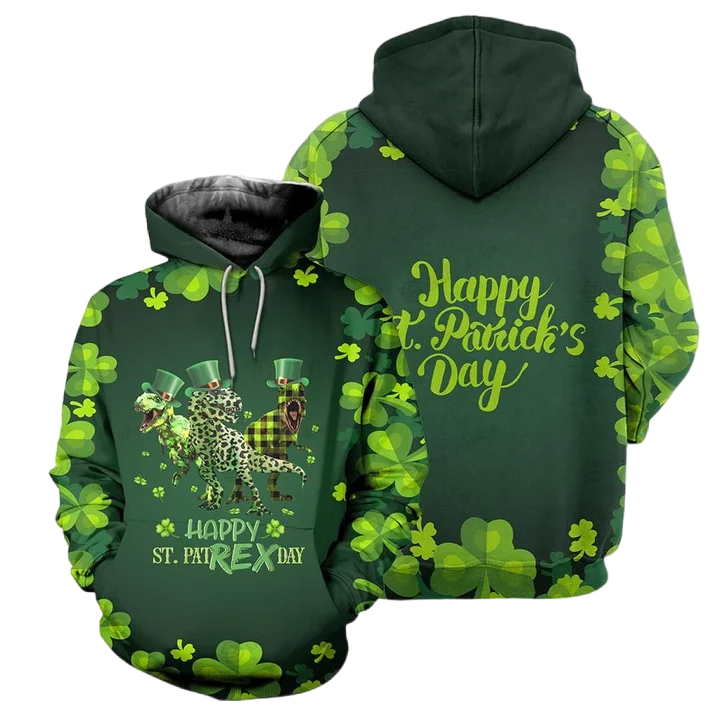 Happy St Patrex Day Happy St Patrick’S Day 3D All Over Print Hoodie, Zip-Up Hoodie