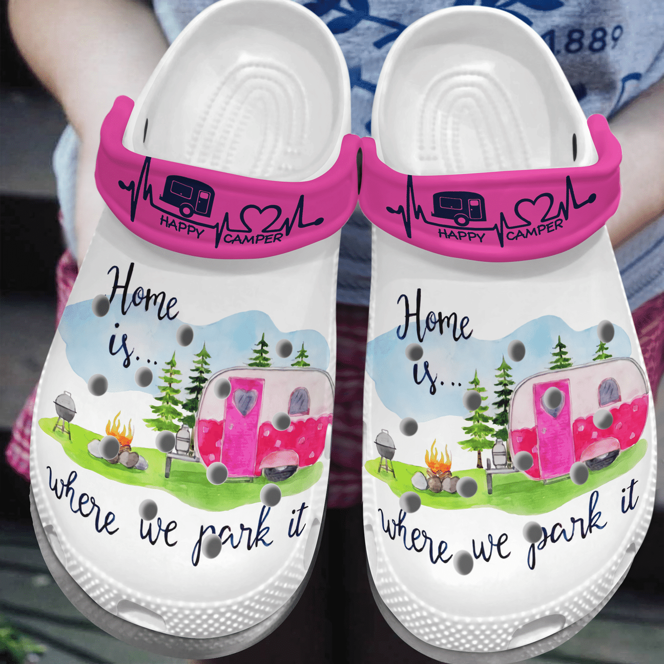 Home Is Where We Park It Personalized Clog, Custom Name, Text, Color, Number Fashion Style For Women, Men, Kid, Print 3D