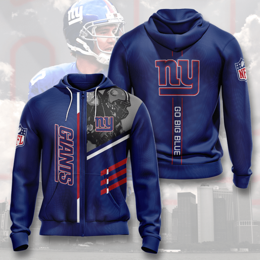 New York Giants Men And Women 3D Full Printing Zip Hoodie