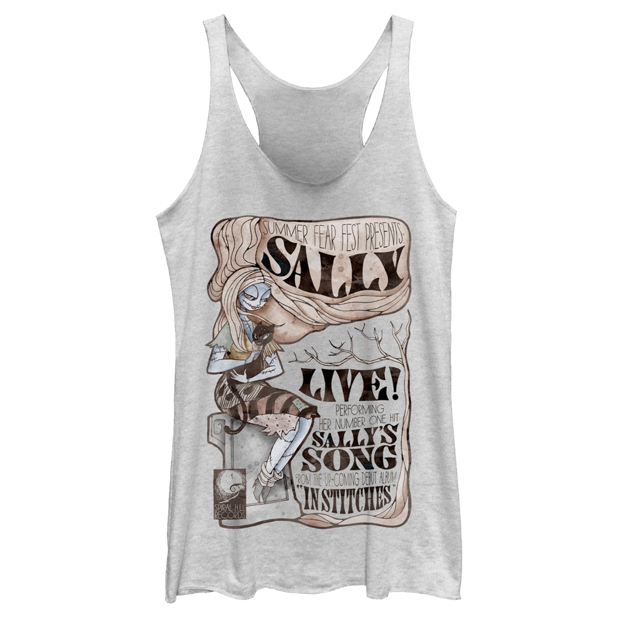 Women’S The Nightmare Before Christmas Summer Fear Fest Sally Poster Racerback Tank Top