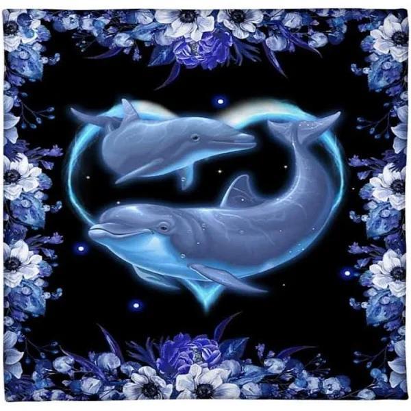 3D Dolphin Couple Fleece Blanket Home Decor Bedding Couch Sofa Soft And Comfy Cozy Gift For Friend Family