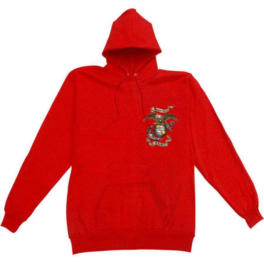 Eagle USMC Red Hooded Sweatshirt