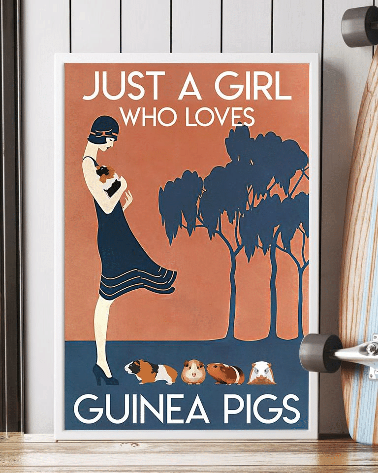 Girl Animals Just A Girl Who Loves Guinea Pigs For Men And Women Home Living Room Wall Decor Vertical Poster Canvas