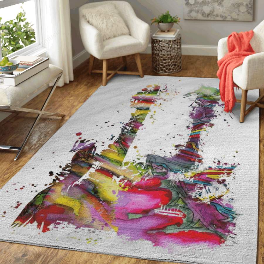 Two funky guitars – Music Art For Fans Area Rug Living Room Carpet Floor Decor