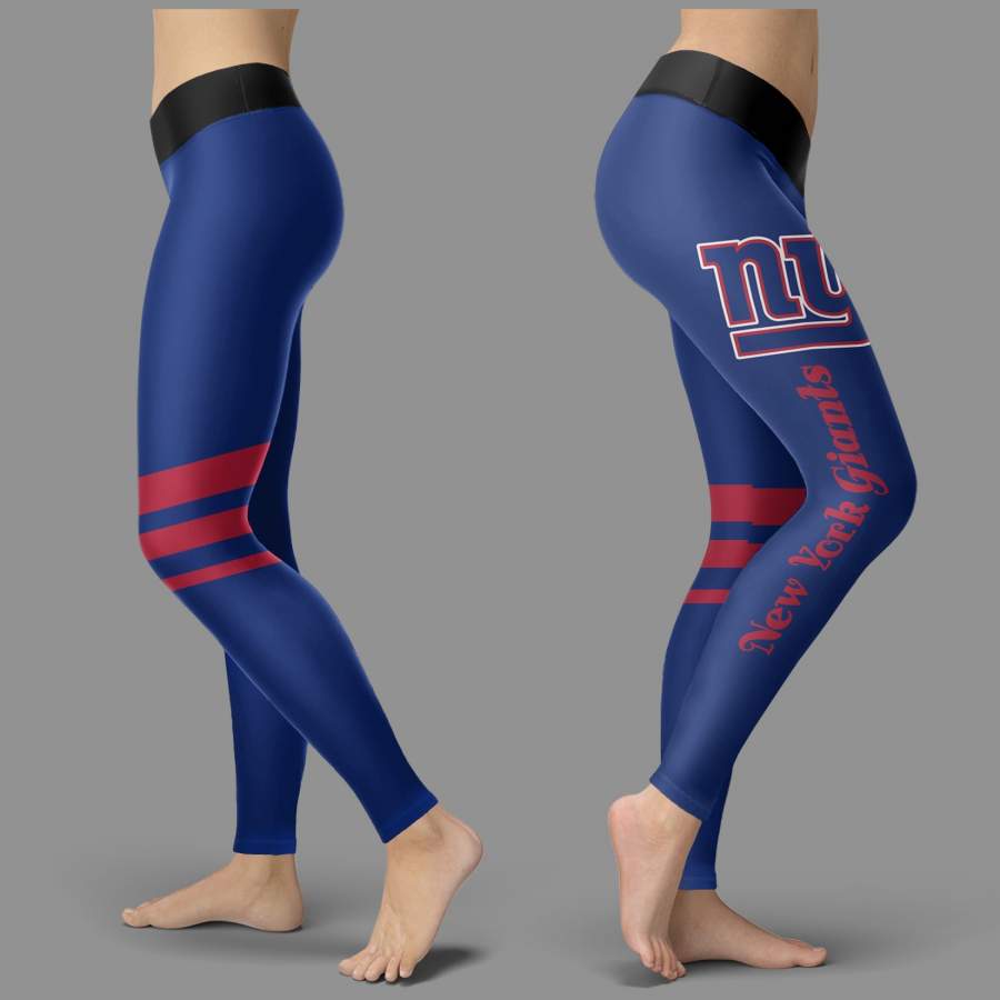 Through Great Logo Spread Body Striped Circle New York Giants Leggings