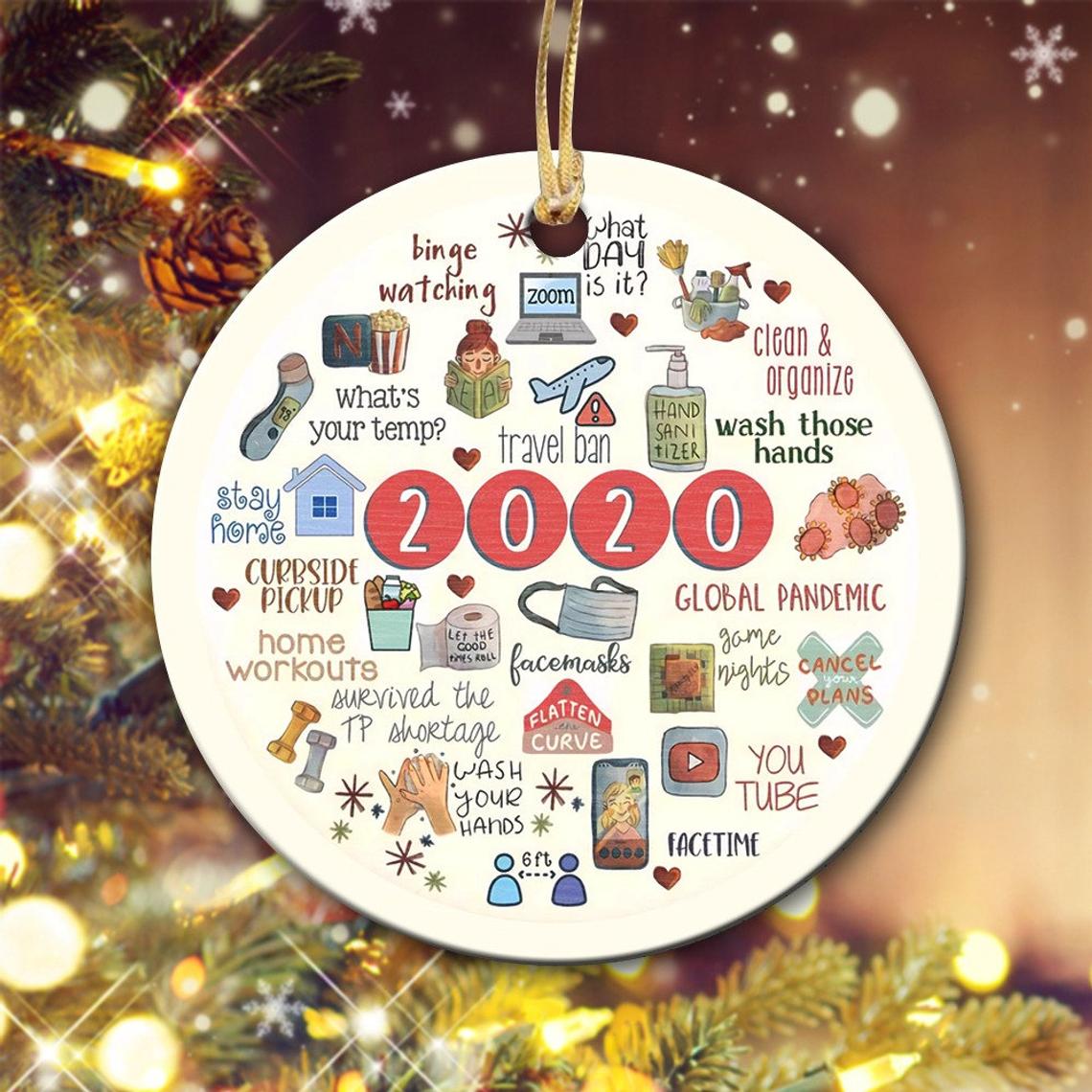 2020 A Year To Remember Christmas Ornament 2020 Ornament  Quarantine Ornament Commemorative 2020  Free Wooden Gift Box