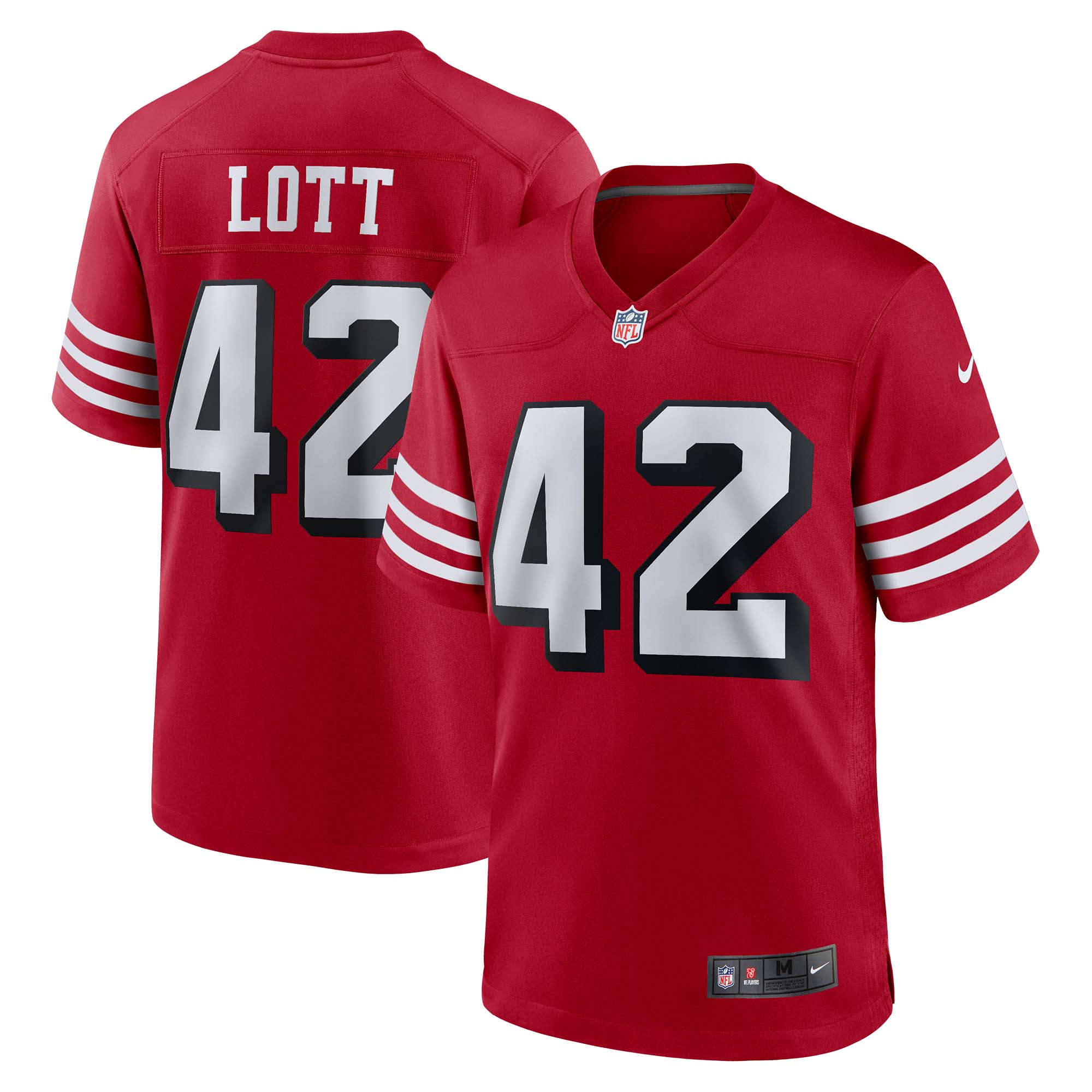 Men’s San Francisco 49ers Ronnie Lott Scarlet Retired Alternate Game Jersey