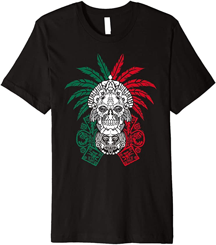 Aztec Warrior Skull – Mexican Ancestors – Mexico Roots Premium T-Shirt