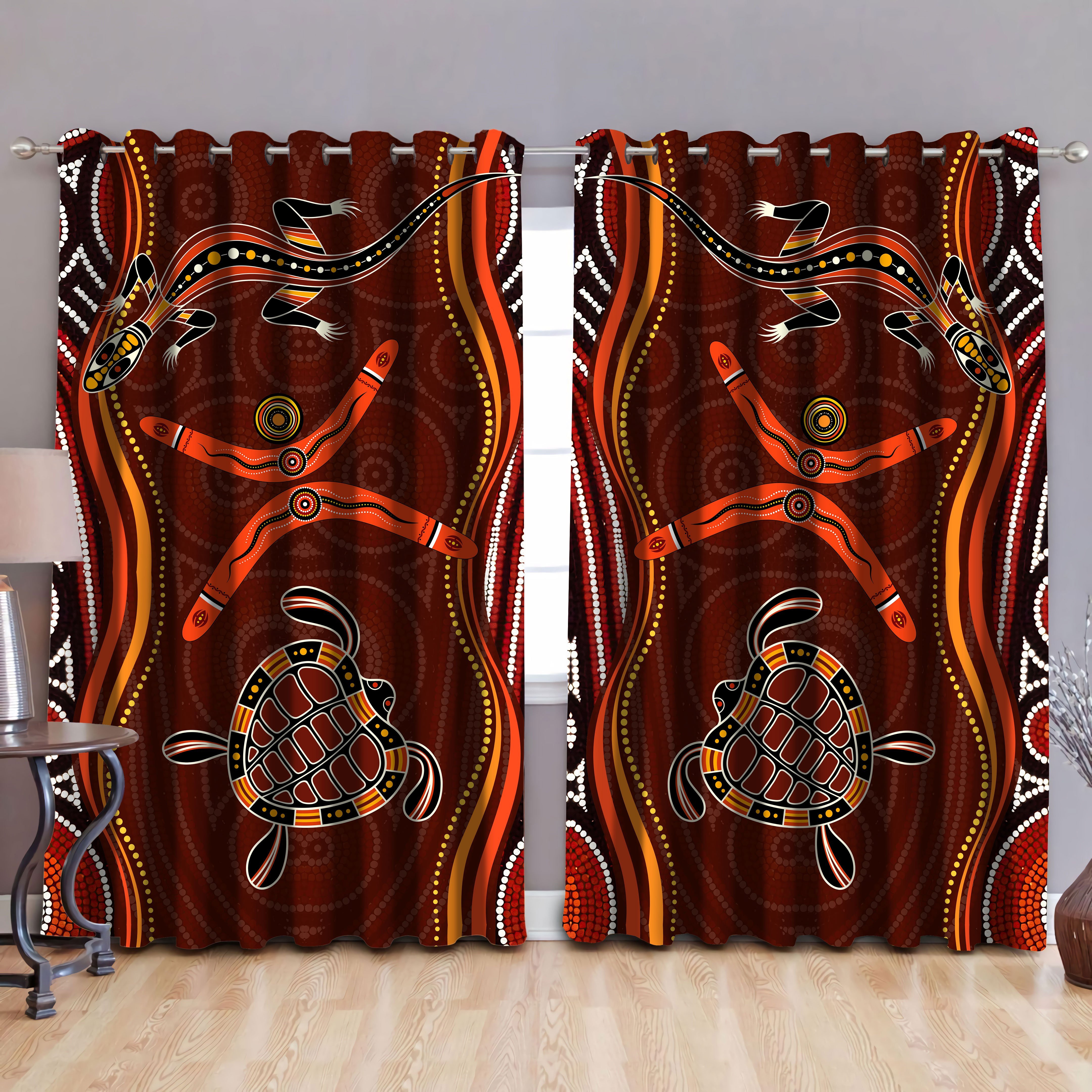 Aboriginal Naidoc Week Heal The Lizard And Turtle 3D Print Curtain