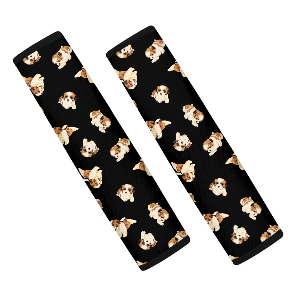 Shih Tzu Puppy Pattern Print Car Seat Belt Covers