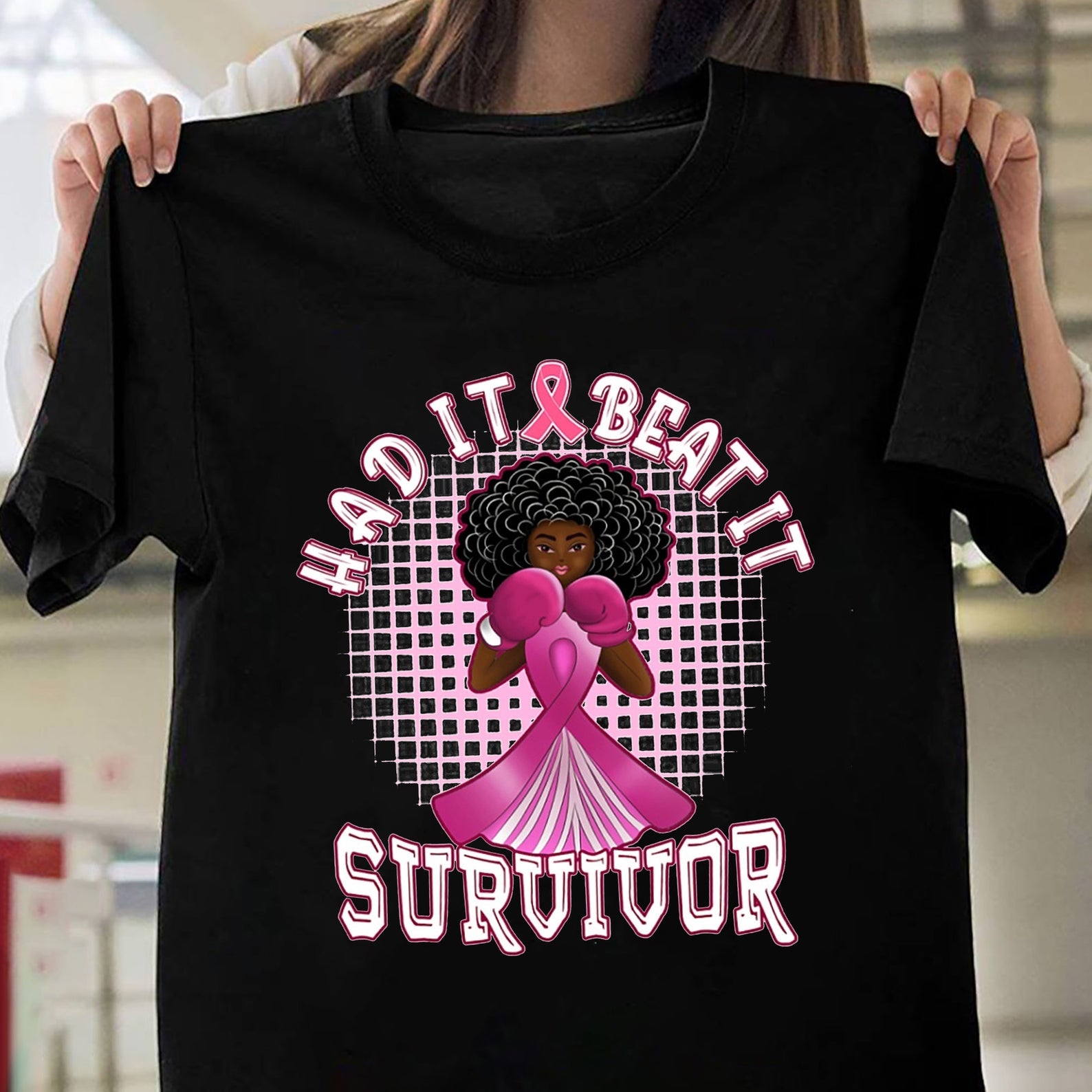 Had It Beat It Survivor Boxing Melanin Black Queen Breast Cancer Awareness T-shirt Funny Gift