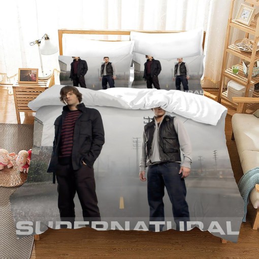 Supernatural Dean Sam Winchester 21 Duvet Cover Pillowcase Home Decor 3D Bedding Set