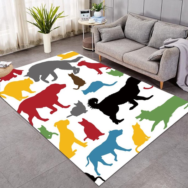 Animal Colored Shadows Anti-Skid Plush Velour Area Rug | Ar1484