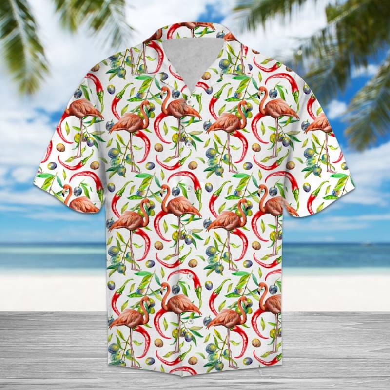 Chili Peppers And Flamingo Hawaii Shirt Ha66774