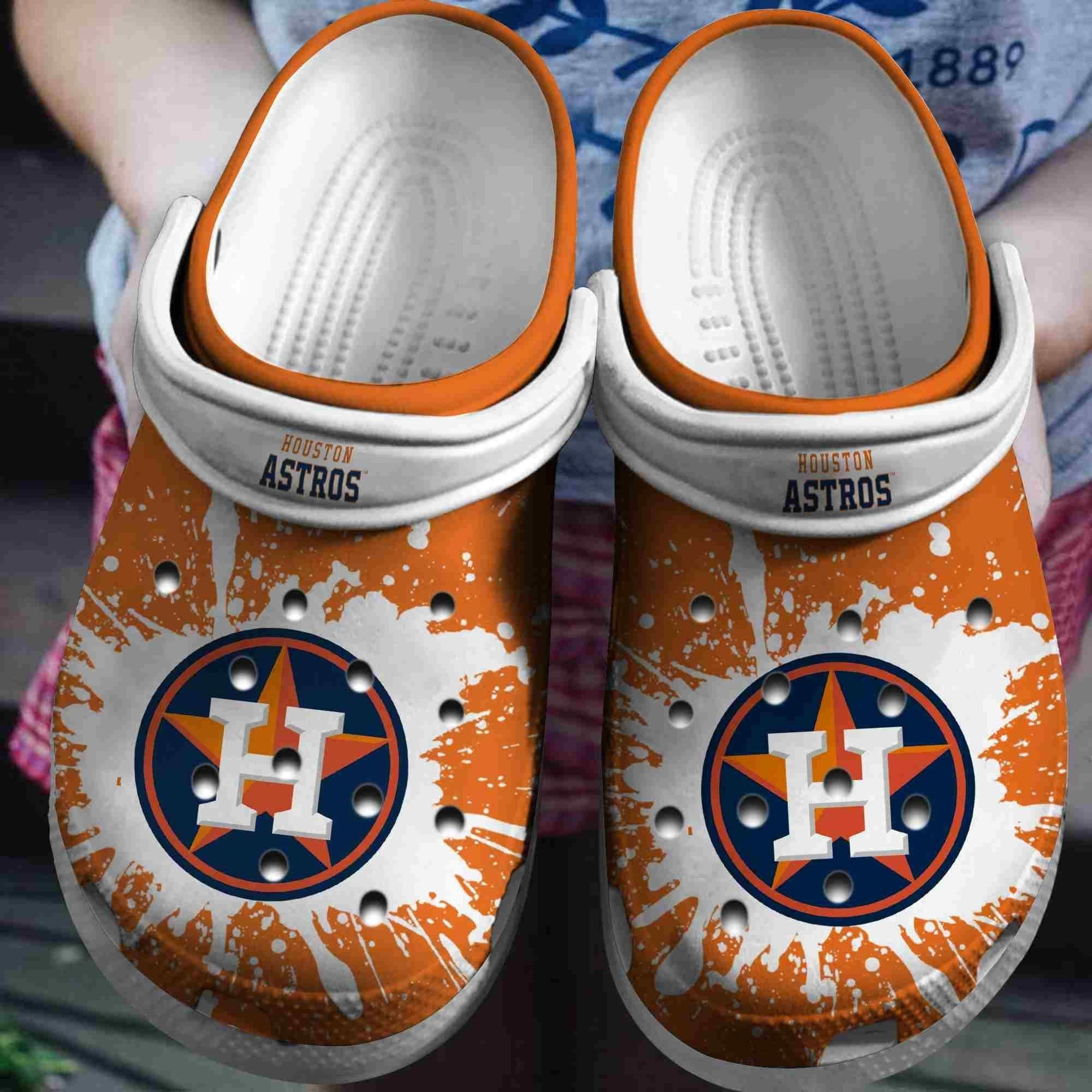 Houston Astros Crocss Crocband Shoes Comfortable Clogs For Men Women