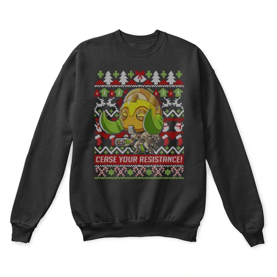 Cease Your Resistance Orisa Overwatch Christmas Ugly Sweaters