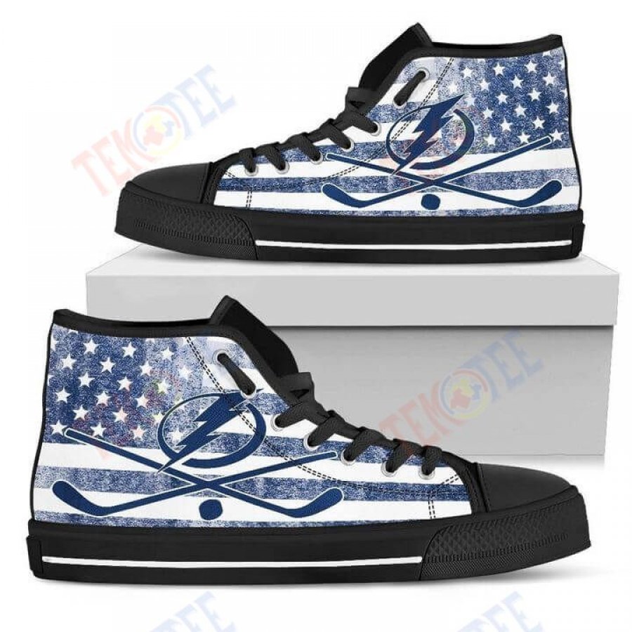 Mens Womens Flag Rugby Tampa Bay Lightning High Top Shoes TMT820