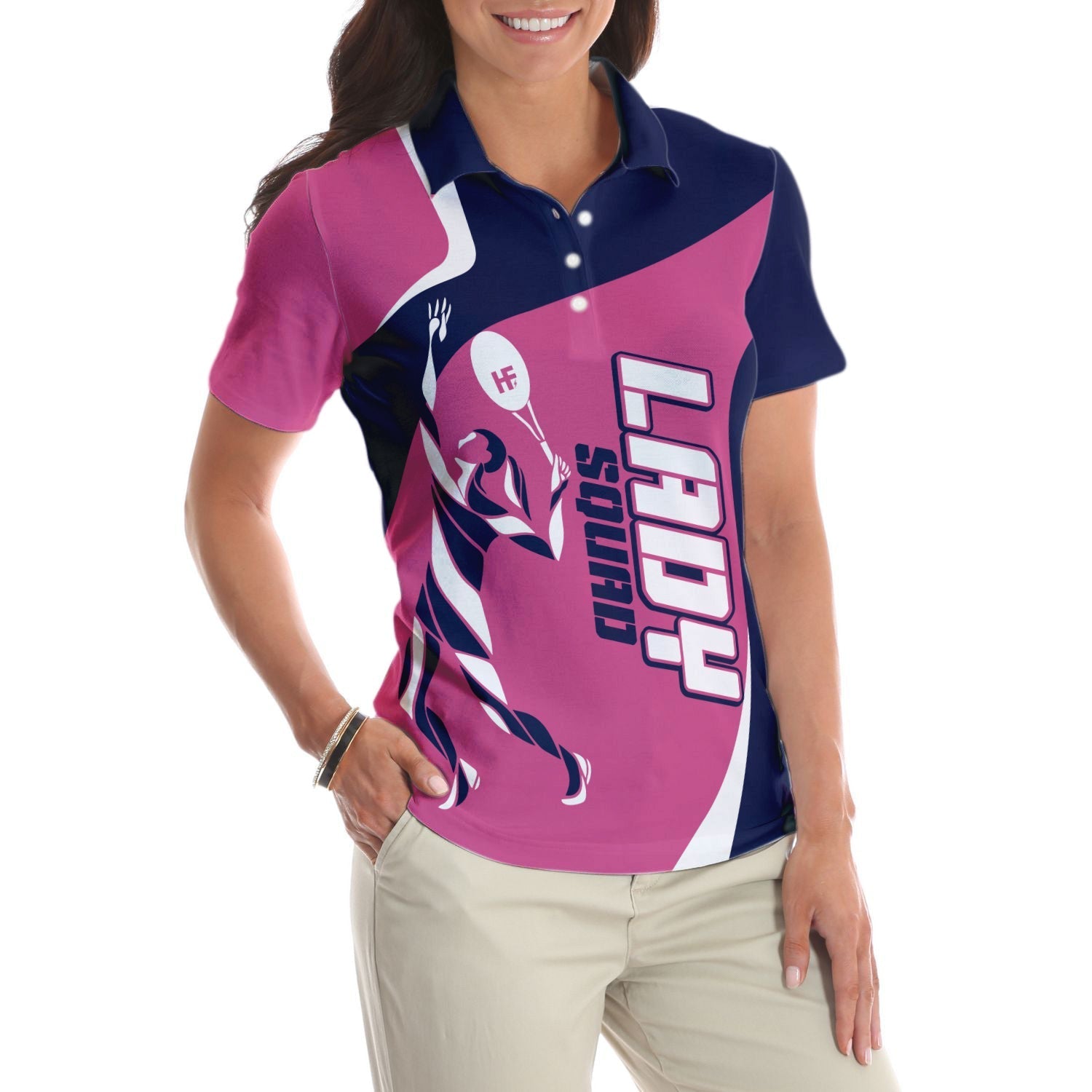 Tennis Lady Squad Short Sleeve Women Polo Shirt Coolspod