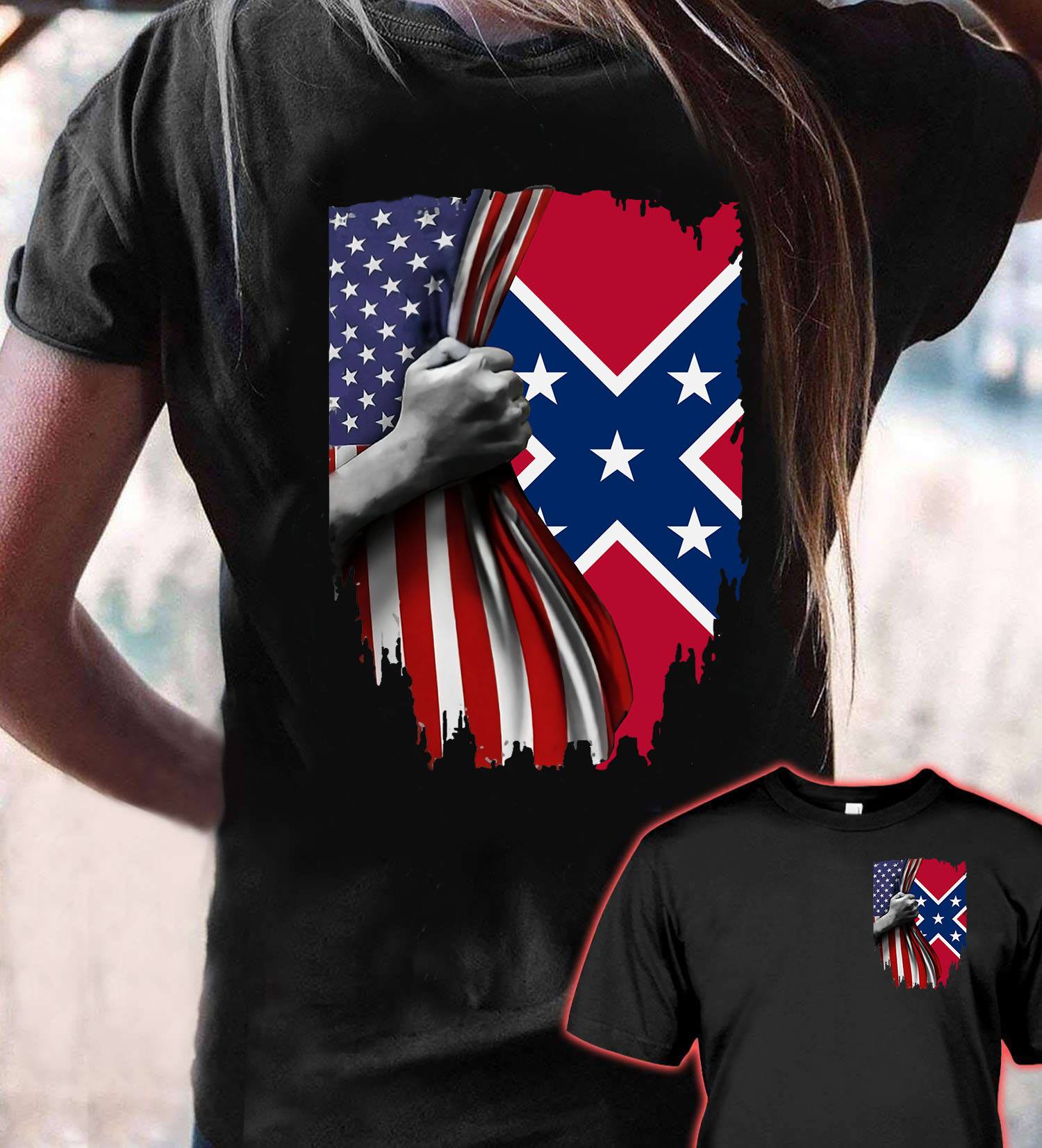 Southern United States Flag Standard 2 Sides T-shirt