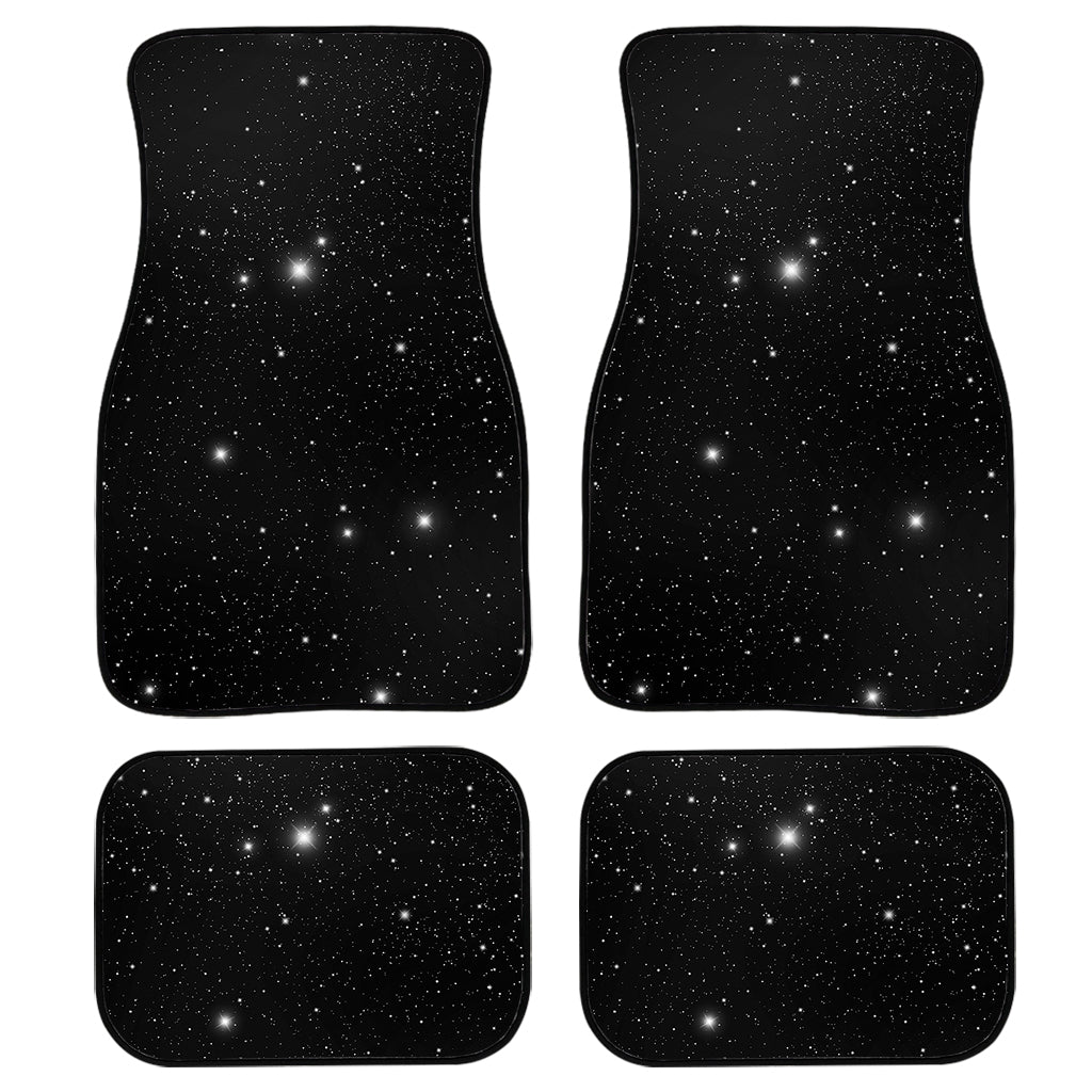 Black Space Print Front And Back Car Floor Mats, Front Car Mat