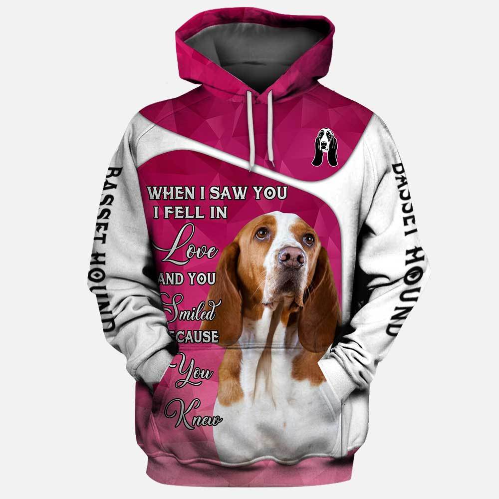 Basset Hound When I Saw You 3D Hoodie And T-Shirt Full Printing
