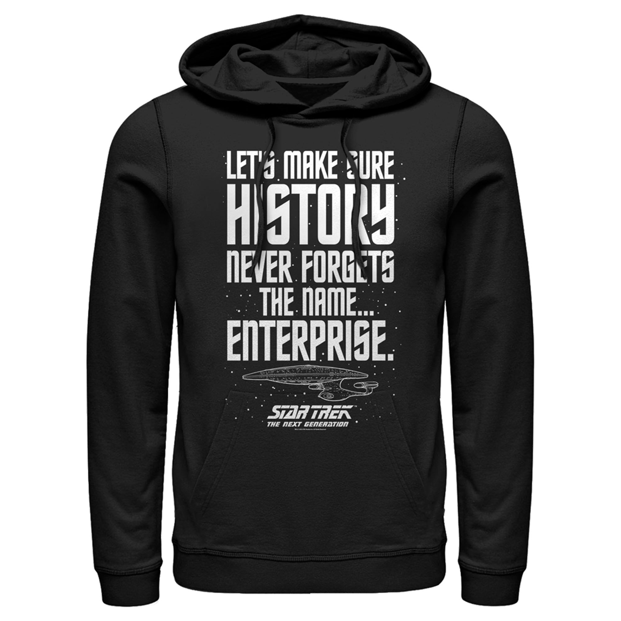 Men’S Star Trek: The Next Generation Let’S Make Sure History Never Forgets The Uss Enterprise Pull Over Hoodie