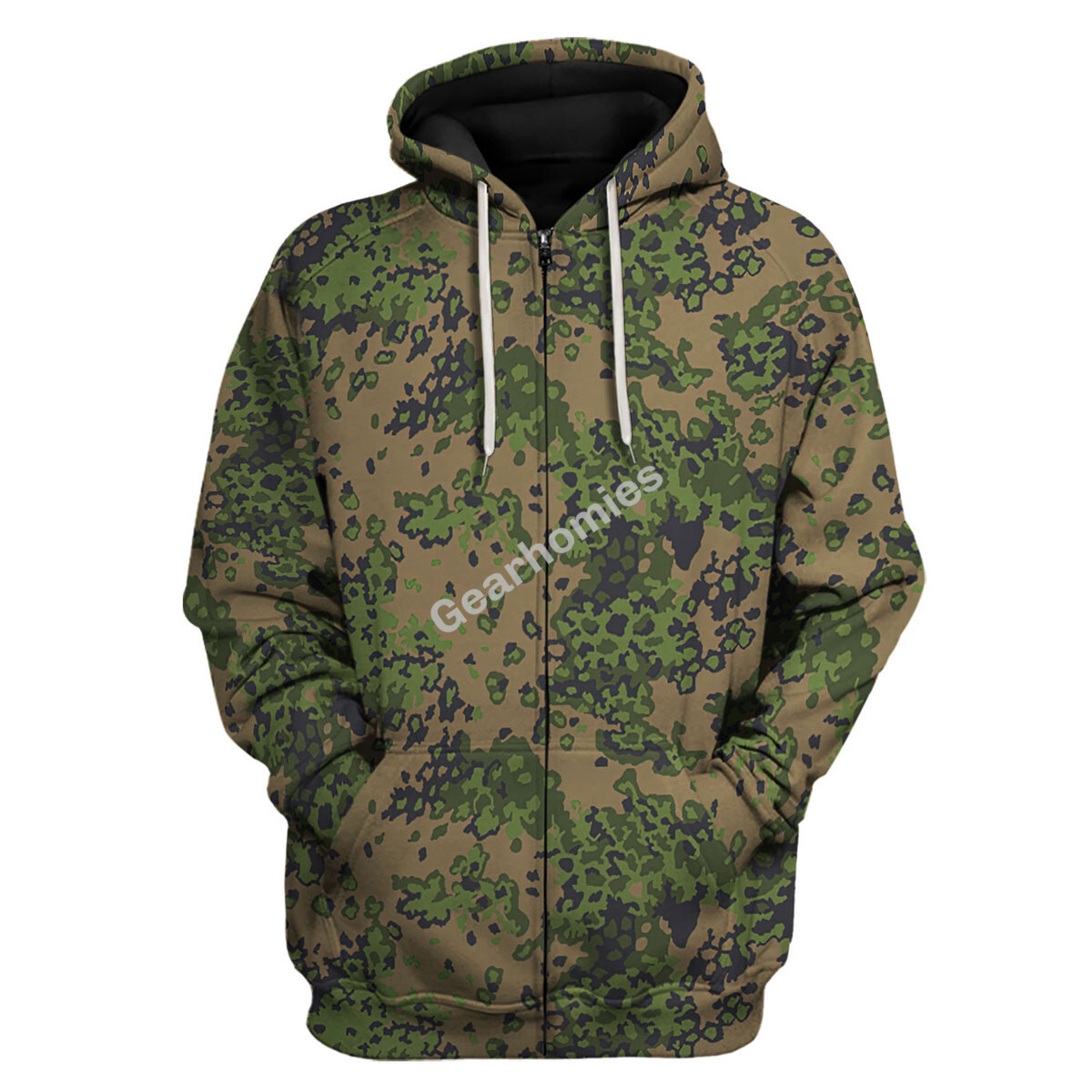 Waffen Ss Type Ii M42 Oakleaf B Smock World War Ii, Nazi, Wermacht, Luftwaffe, Waffen Ss Zip Hoodie